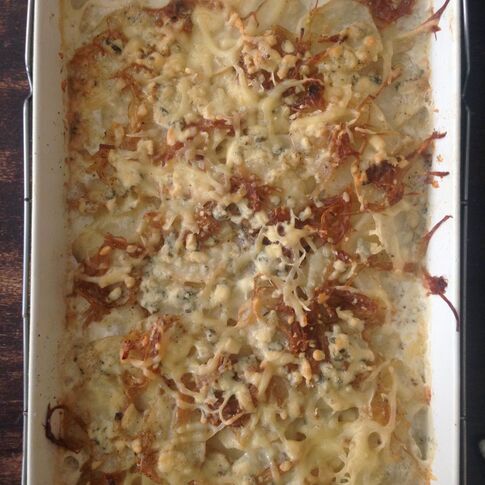 Blue Cheese and Leek Potato Gratin 