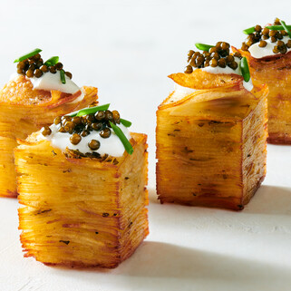 Potato Pave Tots with Caviar