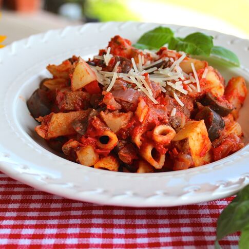 Roasted Potatoes and Vegetables with Pasta