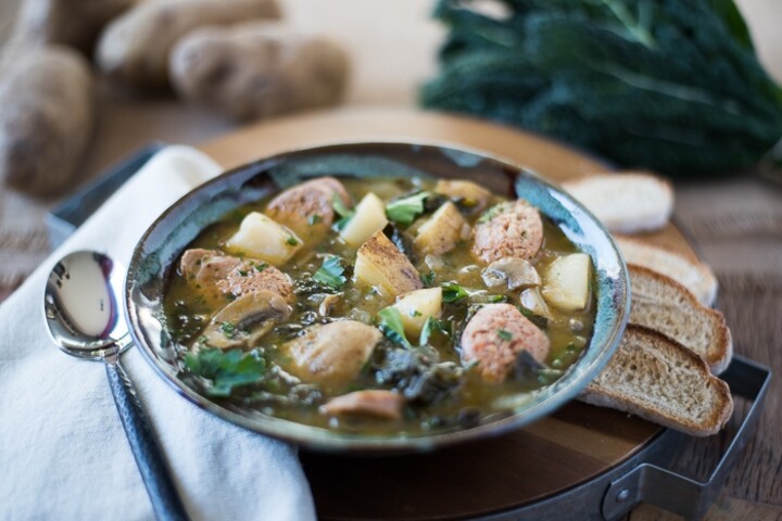 Spicy Idaho® Potato Soup with Kale and Sausage