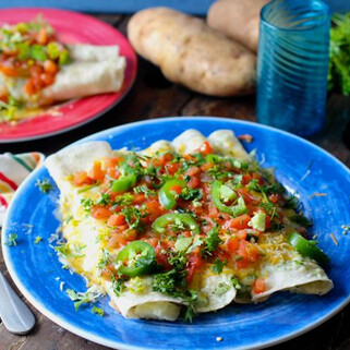 Idaho® Potato Enchiladas with Cilantro Crema