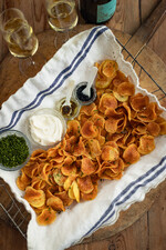 Easy, Crispy Olive Oil Idaho® Chips with Creme Fraiche & Caviar