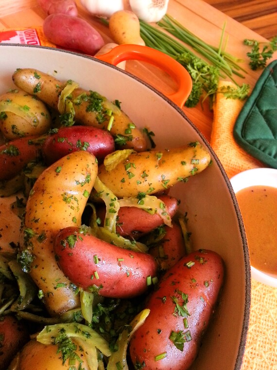 French Red Wine Infused Idaho®-grown Fingerling Potato Salad