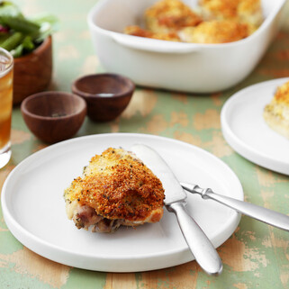 Chicken Thighs with Idahoan® Potato Parmesan Crust