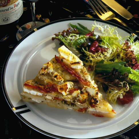 Idaho® Potato Galette with Roasted Pepper & Cheese