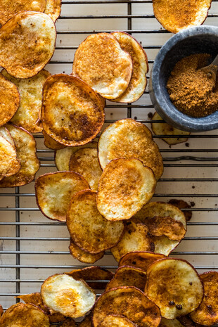 Baked  Potato Chips With Asian BBQ Mix 