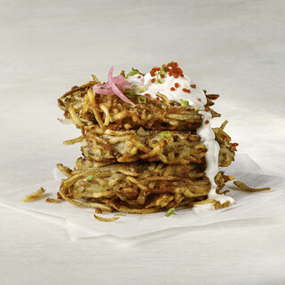 Idaho® Potato Larder Latkes & Koji Cultured Cream