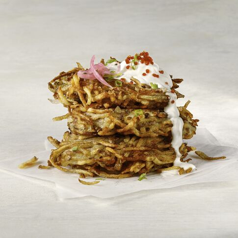 Idaho® Potato Larder Latkes & Koji Cultured Cream