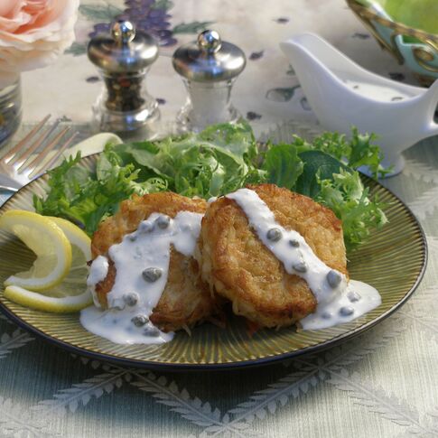 Idaho® Potato Crab Cakes with Caper Lime Sauce