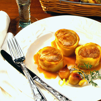 Apple & Potato Wrapped Pork Tenderloin