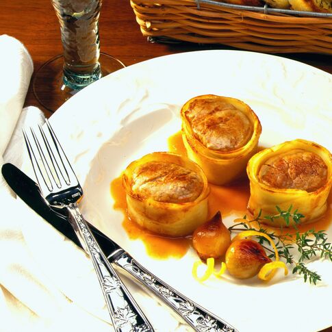Apple & Potato Wrapped Pork Tenderloin