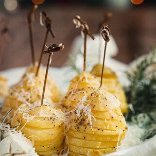 Roasted Potato Trees with Loads of Cheesy Snow 