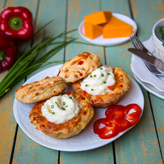 Golden Biscuits with a Creamy Mashed Idaho® Potato Center