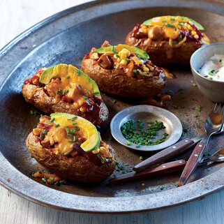 Barbecue Chicken and Avocado Potato Skins