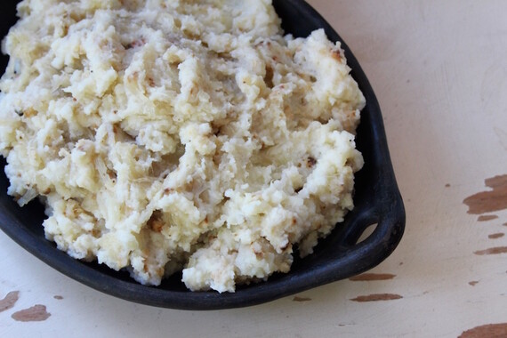 Mashed Idaho® Potatoes with Roasted Parsnips and Caramelized Onions