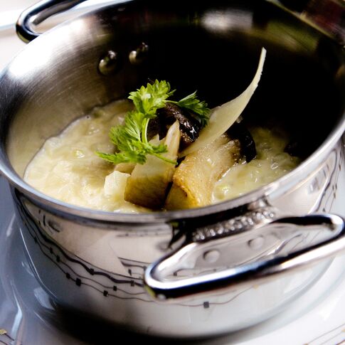 Idaho® Potato and Leek Risotto with Porcini Mushroom and Parmigiano 