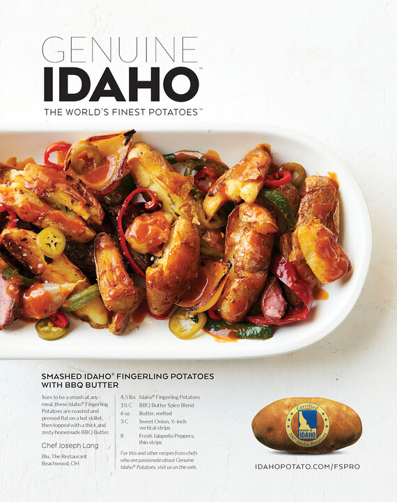 Smashed Idaho® Fingerling Potatoes with BBQ Butter