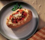 Baked Potatoes with Eggplant Parmesan Topping