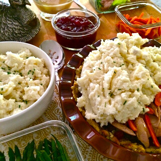 (Be Thankful for) Holiday Dinner Leftovers Shepherd’s Pie Featuring Garlic Mashed Idaho® Potatoes