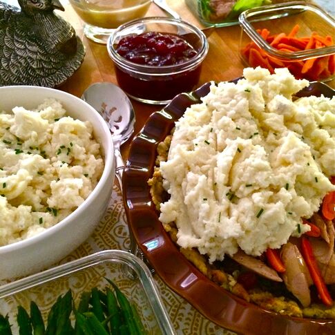 (Be Thankful for) Holiday Dinner Leftovers Shepherd’s Pie Featuring Garlic Mashed Idaho® Potatoes