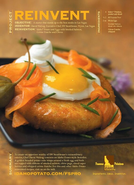 Idaho® Potato and Egg with Smoked Salmon, Créme Fraiche and Chives