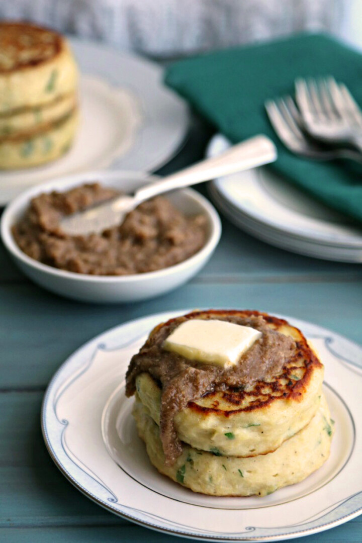 Savory Breakfast Potato Cakes with Pecan Butter
