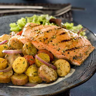 Salmon Calcutta with Idaho® Fingerling Potatoes