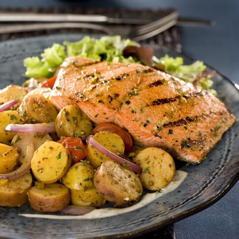 Salmon Calcutta with Idaho® Fingerling Potatoes
