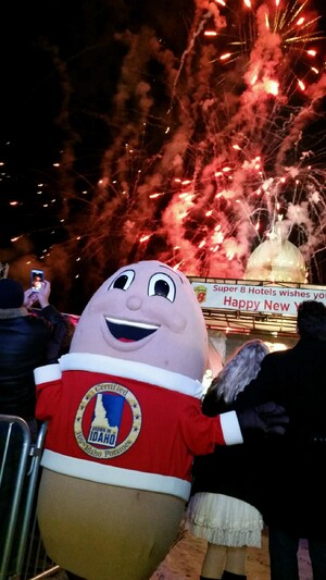 IT WAS NOISY IN BOISE WITH NEW YEAR'S EVE REVELERS CELEBRATING AS A GIANT IDAHO® POTATO DROPPED AT MIDNIGHT 