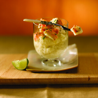 Lobster Cocktail with Roasted Garlic Mashed Idaho® Potatoes