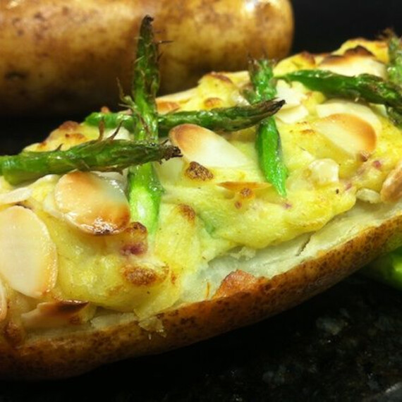 Baked Stuffed Idaho® Potatoes with Fresh Asparagus 