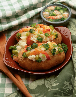 Broccoli-Shrimp Stuffed Idaho® Potatoes