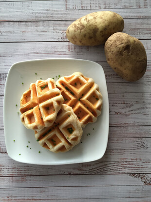 Vegan Savory Mashed Potato Waffles