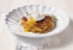 Idaho® Potato Pancake with Neonata, Topped with Poached Egg 