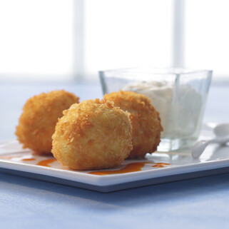 Idaho® Potatoes and Chicken Croquettes with Idaho® Potato-based Aioli and Spicy Paprika Oil