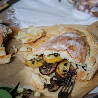 Vegan Wild Mushrooms, Roasted Garlic and Idaho® Potato Calzone