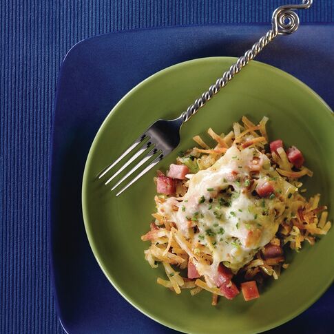 Hash Brown Casserole With Ham, Leeks, Pepper Jack Cheese
