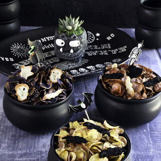 Colorful Trick or Treat Air Fryer Potato Chips