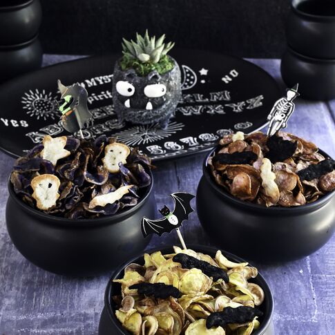 Colorful Trick or Treat Air Fryer Potato Chips
