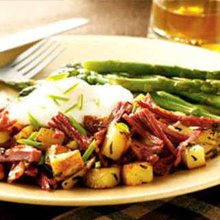 Idaho® Potato Corned Beef Hash with Poached Egg
