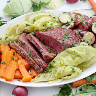 Instant Pot Corned Beef with Cabbage, Carrots, and Buttered Idaho® Potatoes