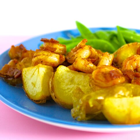 Idaho® Yukon Gold Potatoes with Bacon-Bourbon Shrimp