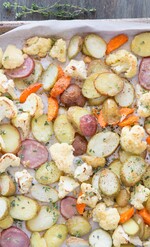Easy Roasted Parmesan Herbed Idaho® Potatoes and Cauliflower