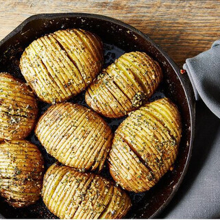 Hasselback Idaho® Potato Skillet Bake