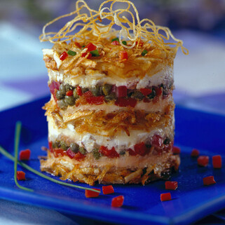 Greek Idaho® Potato Stack with Salmon