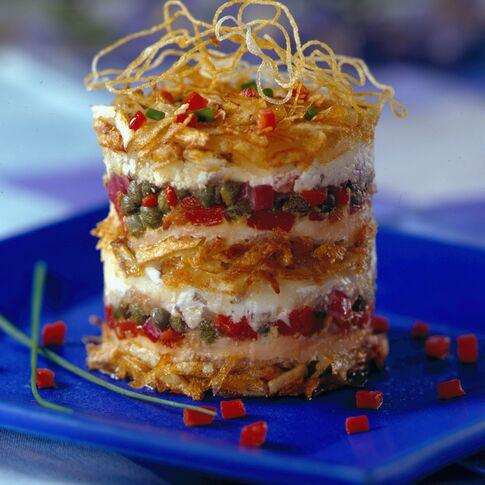 Greek Idaho® Potato Stack with Salmon