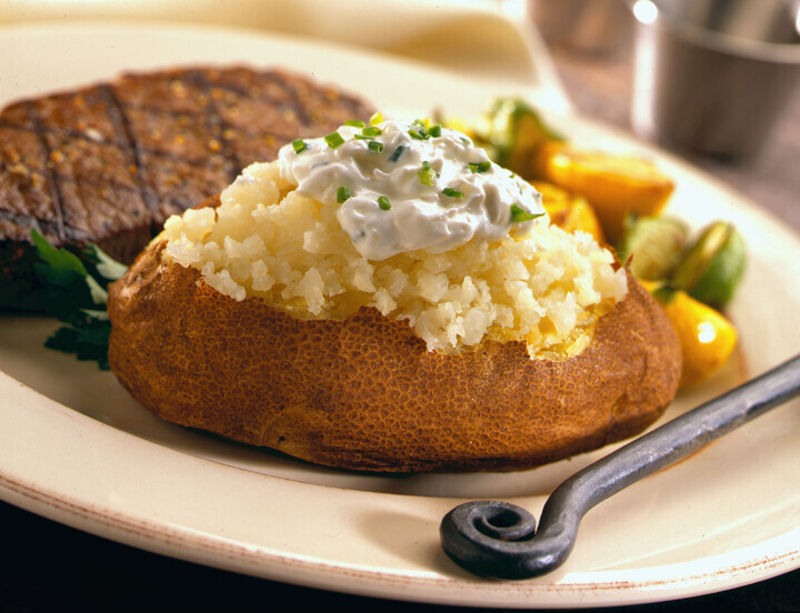 Baked Potatoes with Roasted Onion and Sour Cream