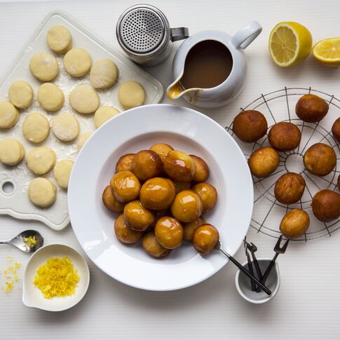 Idaho® Potato Doughnut Holes with Salted Caramel Glaze