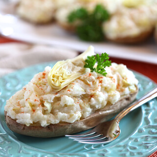 Twice Baked Idaho® Potatoes with Artichoke & Lemon