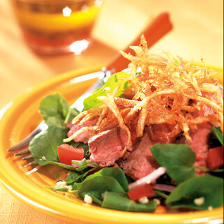 Flat Iron Steak Salad with Truffled Potato Chips